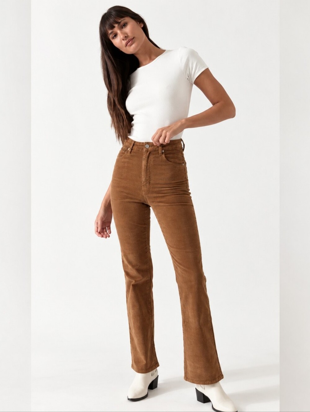 Rolla's Dusters Bootcut Corduroy Pants Size 24 High Rise Slim Bootcut Brown